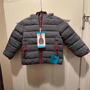 Gerry Kids Lined Bubble Puffer Jacket Gray Hooded Size 4